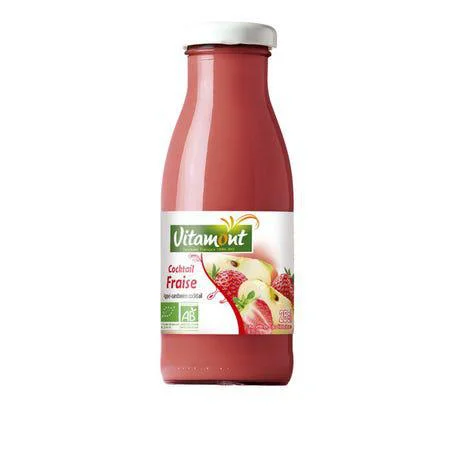 Mini cocktail fraise Bio en bouteille de verre Vitamont - 25 cl