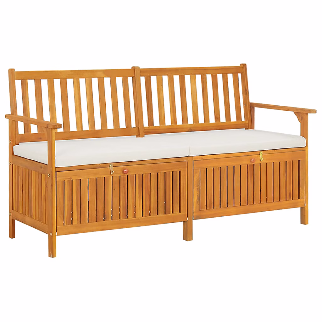 Banc de rangement avec coussin 148 cm Bois d'acacia solide vidaXL – Réf. CQVRJYNEB9923330762