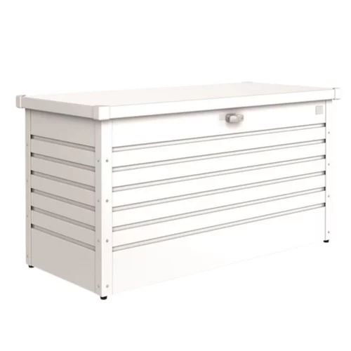 Coffre de jardin 130 en acier galvanisé coloris blanc Biohort - 134 x 62 x 71 cm