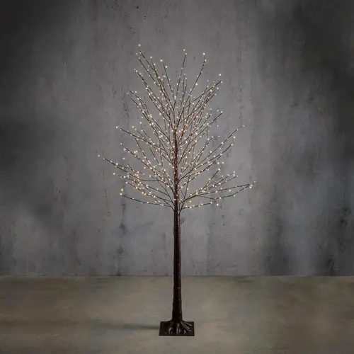 Arbre brun lumineux à 576 micro LED blanc chaud - Ø 60 x H 180 cm