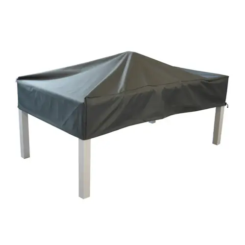 Housse table coloris gris en polyester - 180 x 90 cm