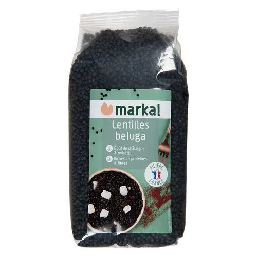 Lentilles noires beluga bio en sachet de 500 g