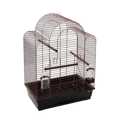 Cage ouverte pour perruche coloris noir et cuivre Flamingo Édith – 54 x 34 x 74,5 cm