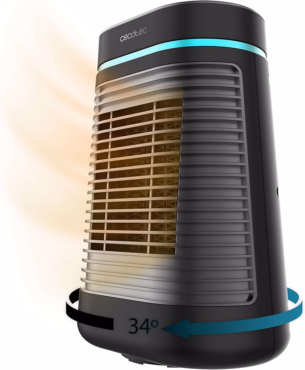 Chauffage céramique tour noir 1500 W écran LED – Réf. KTQIPAWCL7866066544