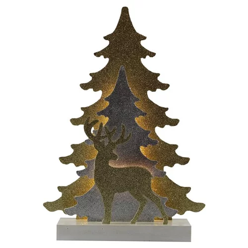 Sapin de Noël lumineux LED à lumière fixe blanc à piles - 40,5 cm