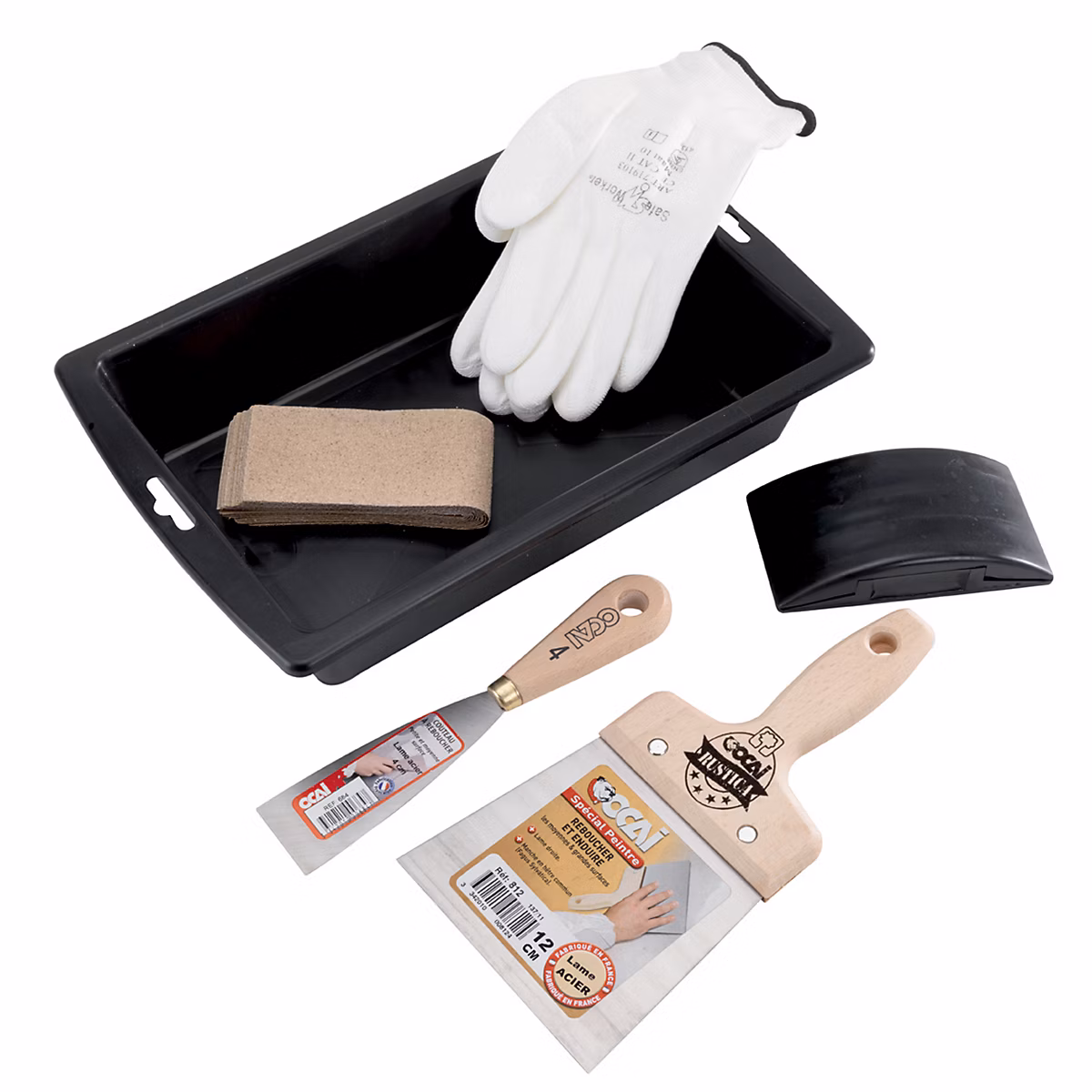 Outillage du carreleur – Kit rebouchage et ponçage de supports 6 pièces Ocai