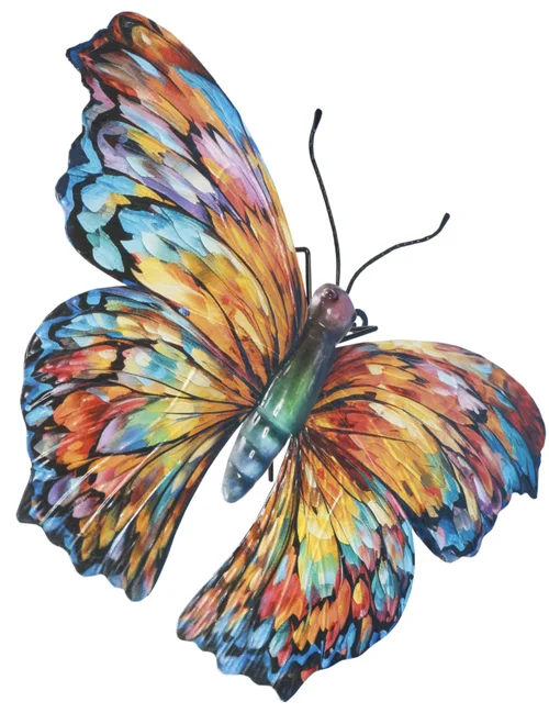 Papillon en métal multicolore Riviera décor B moyen modèle - 33 cm
