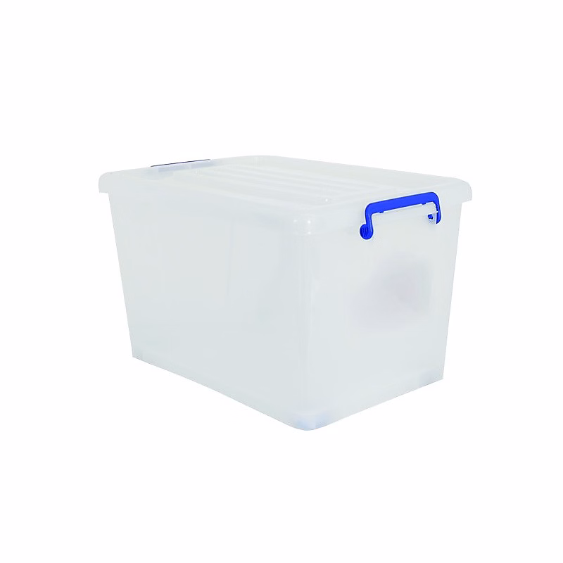 Rangement garage et cave – Boite de rangement avec roulettes Blanc Transparent 50L MSV