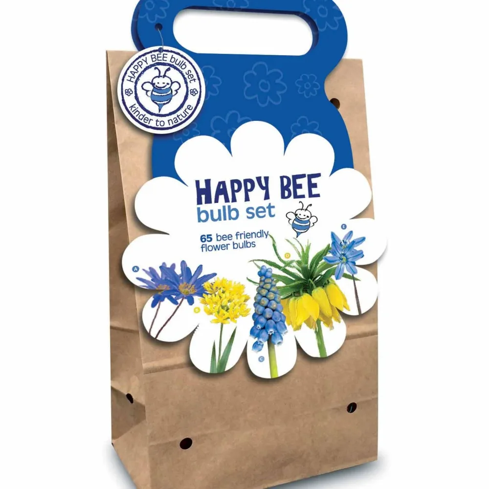 65 bulbes bleu/jaune attirant les abeilles Anemone blanda,allium molly, muscari, fritillaria lutea, scilla