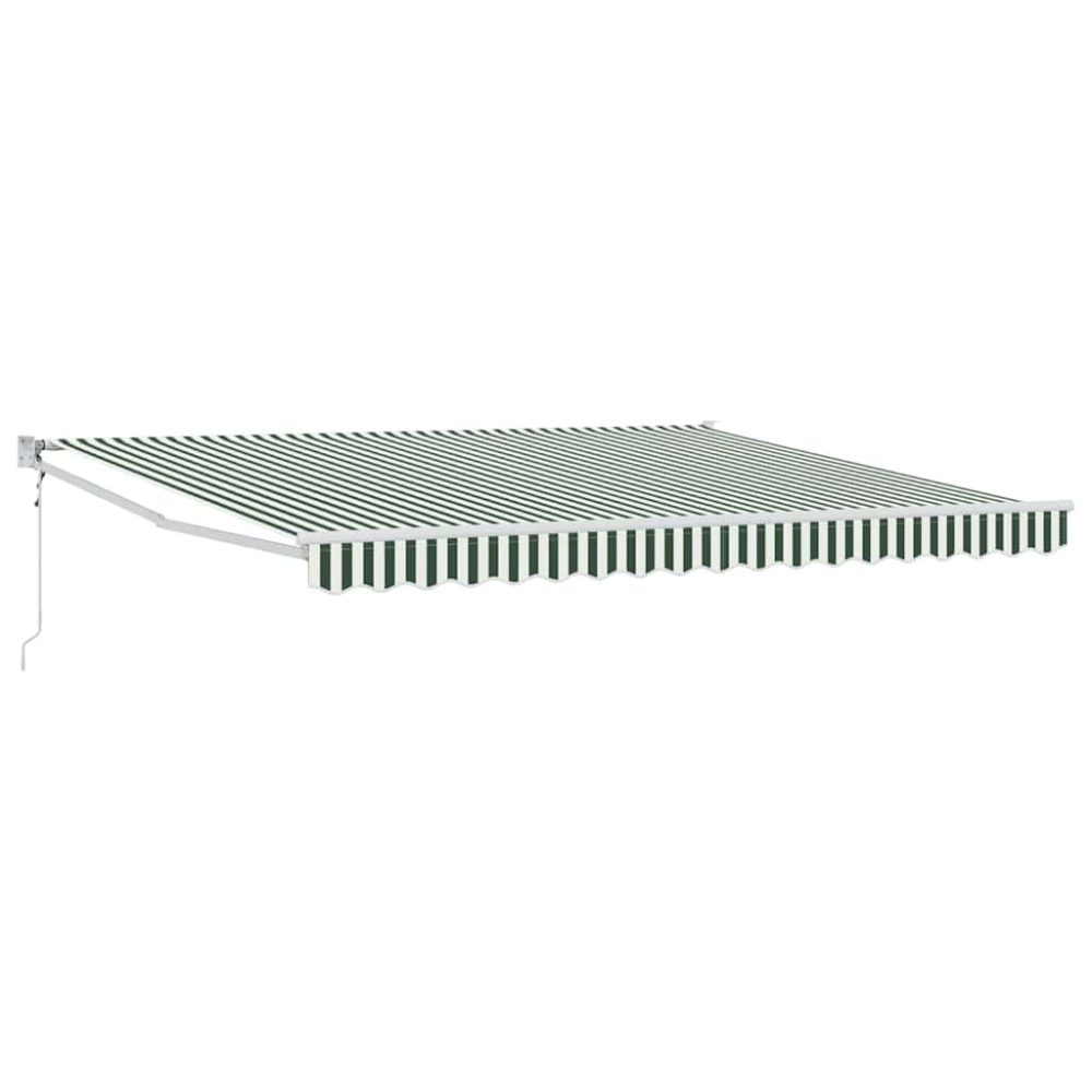 vidaXL Auvent rétractable Vert 400 × 300 cm Polyester et métal – Aménagement du jardin