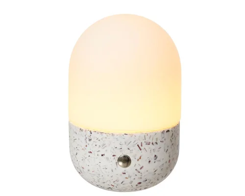 Lampe nomade à LED blanc/blanc chaud en coquilles d’huîtres recyclées - Ø 8,5 x H 13 cm