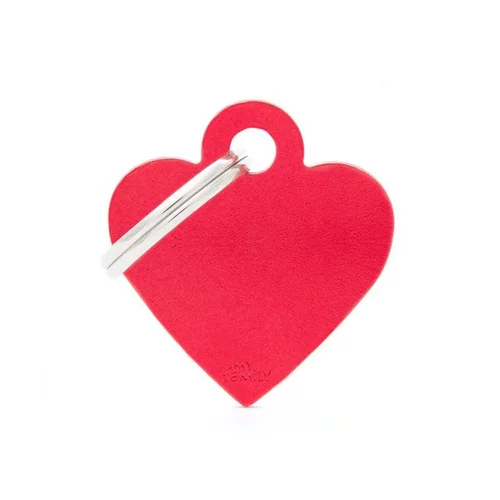 Médaille basic petit cœur pour chien en aluminium rouge