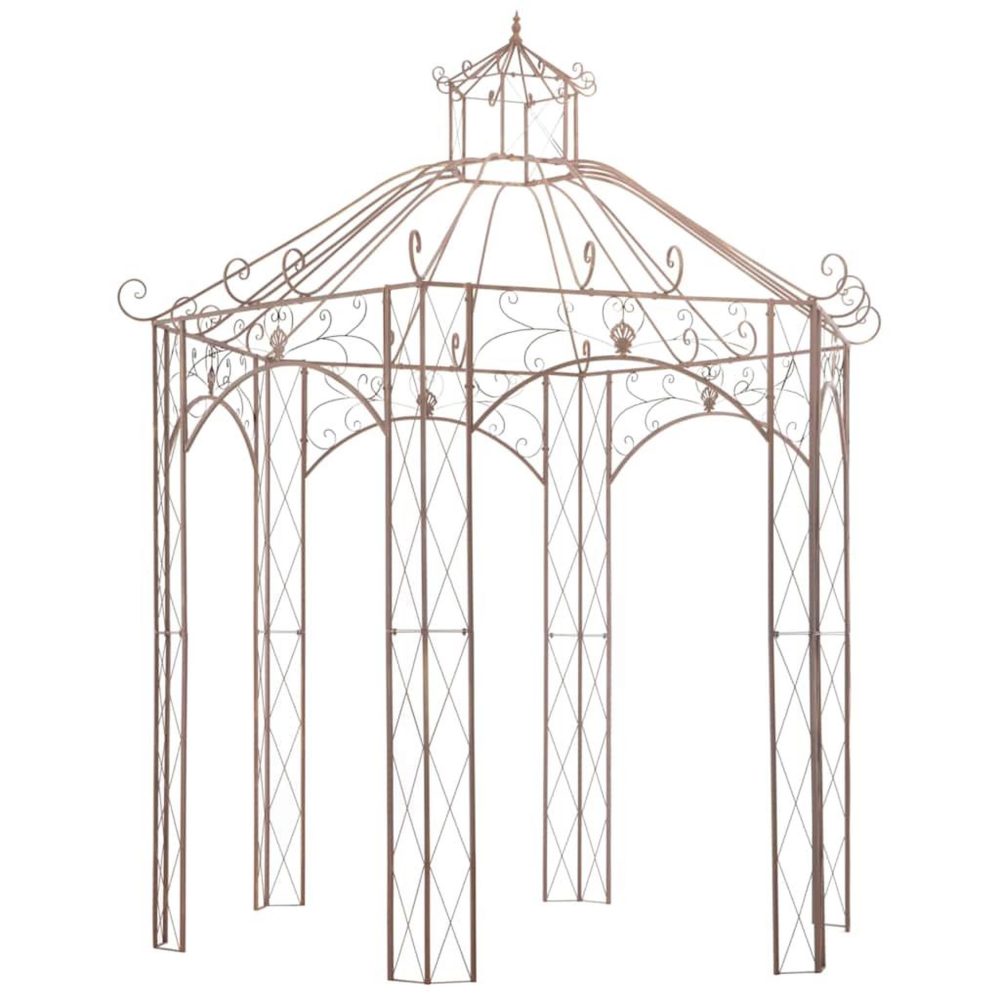 VIDAXL Pavillon de jardin marron antique 3 m fer – 3 m 344 cm