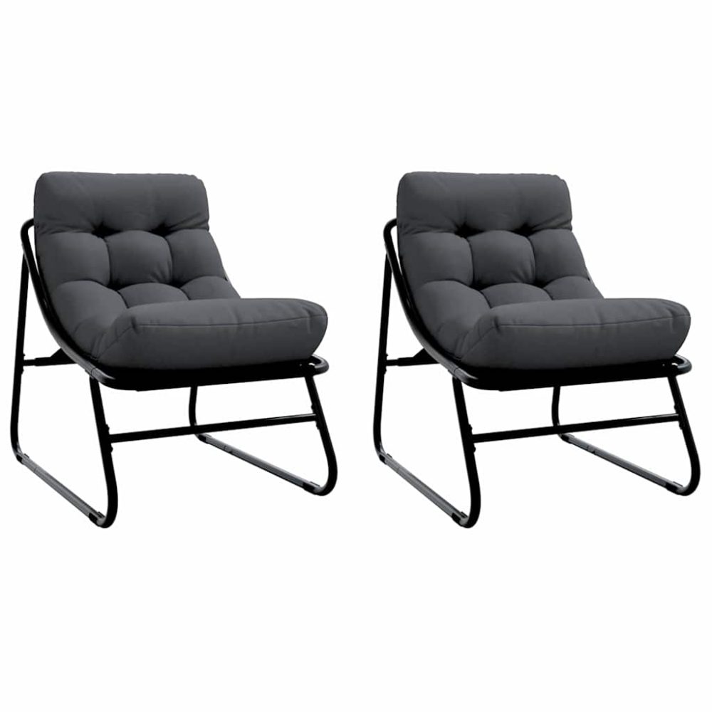 vidaXL Mobilier de jardin 2 pc Noir Acier enduit de poudre – Aménagement du jardin