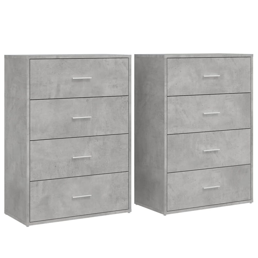Buffets 2 pcs gris béton 60 × 31 × 84 cm bois d'ingénierie vidaXL