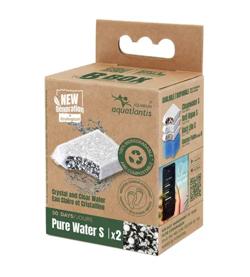 Masses filtrantes pour aquarium coloris blanc Aquatlantis B-Box pure water charbon actif - Taille S x 2