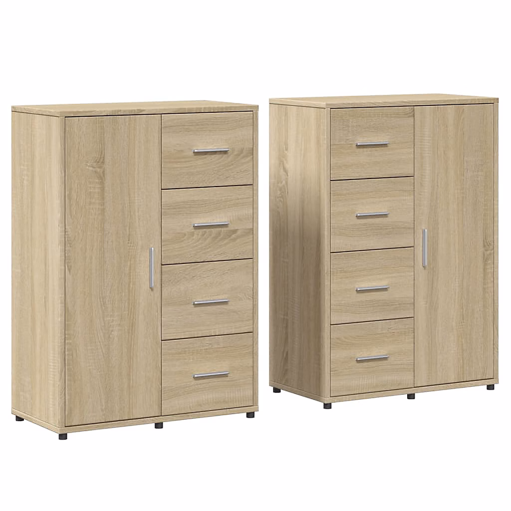 Buffets 2 pcs chêne sonoma 60 × 31 × 84 cm bois d'ingénierie vidaXL