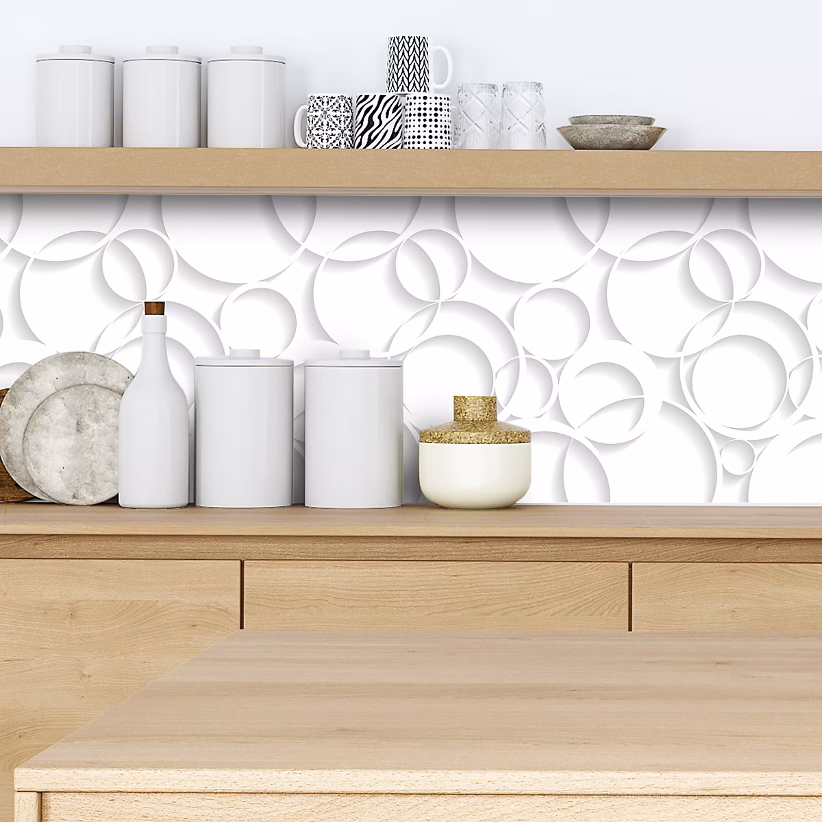 Crédence adhésive design effet 3D 320 – 60 × 400cm