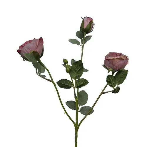 Tige de rose 3 boutons violette en papier Naturalys - 61 cm