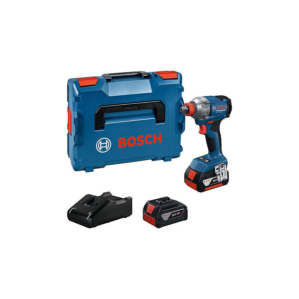 Boulonneuse 2en1 sans fil BOSCH PROFESSIONAL | GDX 18V – 285 + 2 batteries GBA 18V 4 – 0Ah + chargeur GAL 18V + coffret + clip ceint