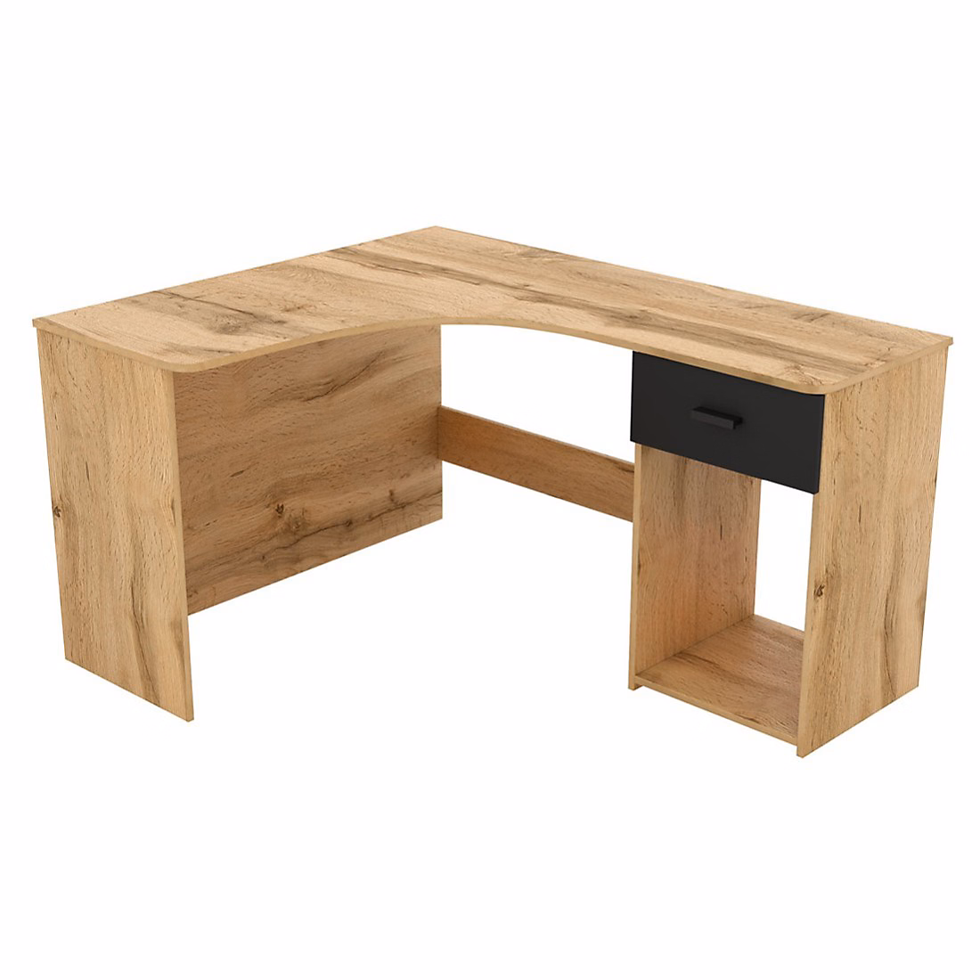 Bureau dangle design avec nombreux rangements collection LOUANE coloris chene et noir. – Réf. KRDVVBSOX9388802816