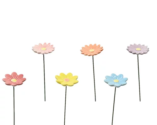 Pique fleurs coloris multicolore en porcelaine - 6 x 6 x 27 cm