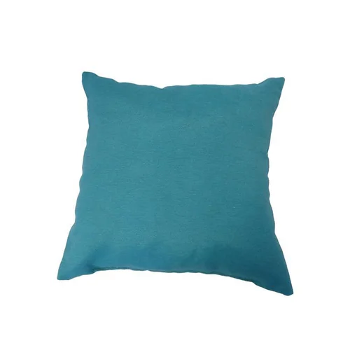 Coussin déco carré en polyester/coton bleu Emeraude - 40 x 40 x 15 cm