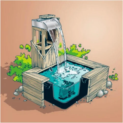 Kit lame d'eau éclairée 30 LED, UBBINK Nevada Set - 13x30x33cm, livraison incluse