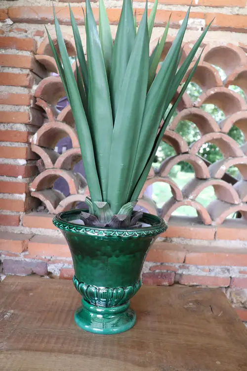 Pot rond en terre émaillée coloris jade Les Poteries d'Albi Médicis - Ø 35 x H 36 cm