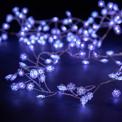 Décoration flocon avec grappe micro LED blanc pur coloris blanc
