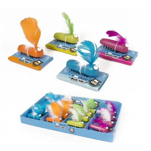 Jouet interactif pour chat coloris multicolore insecte rampant avec plumes Europet Bug-me