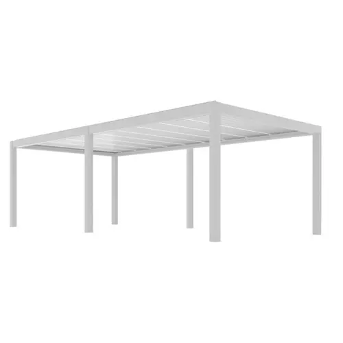Pergola Summer autoportée motorisée coloris blanc en aluminium - 8 x 4 m