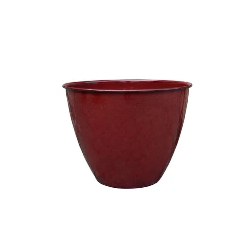 Pot coloris rouge en métal recyclé Carama - 33 x 33 x 2 cm