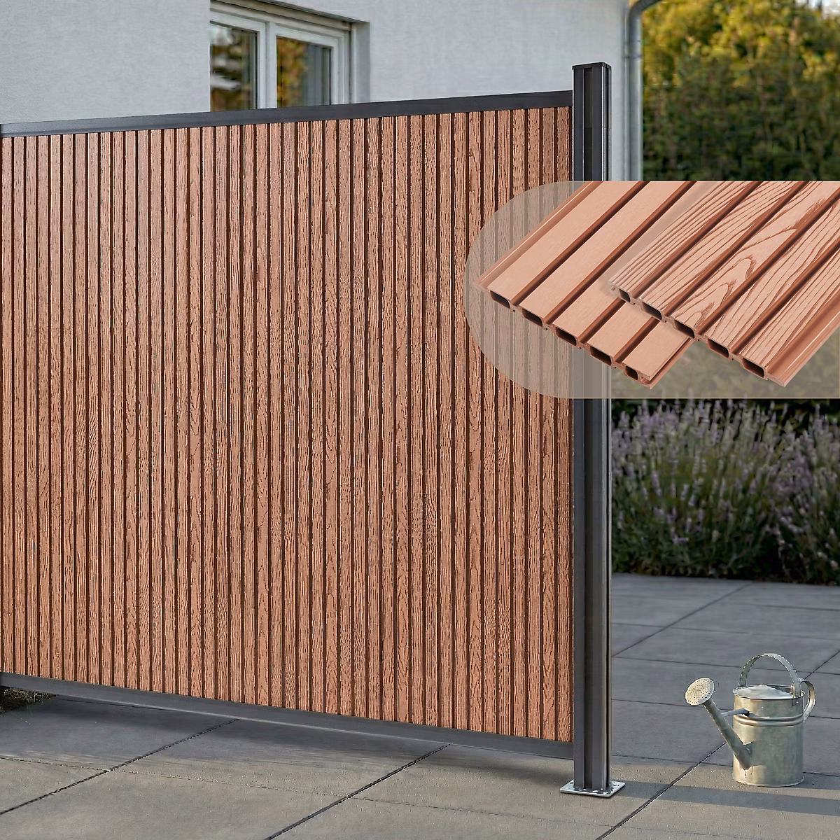 Clôture pare – vue Grassano 185 × 175 cm marron NEU.HOLZ