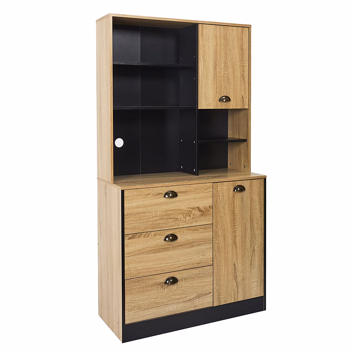 Buffet de cuisine Chef | Hauteur 169 cm – Bois et Noir