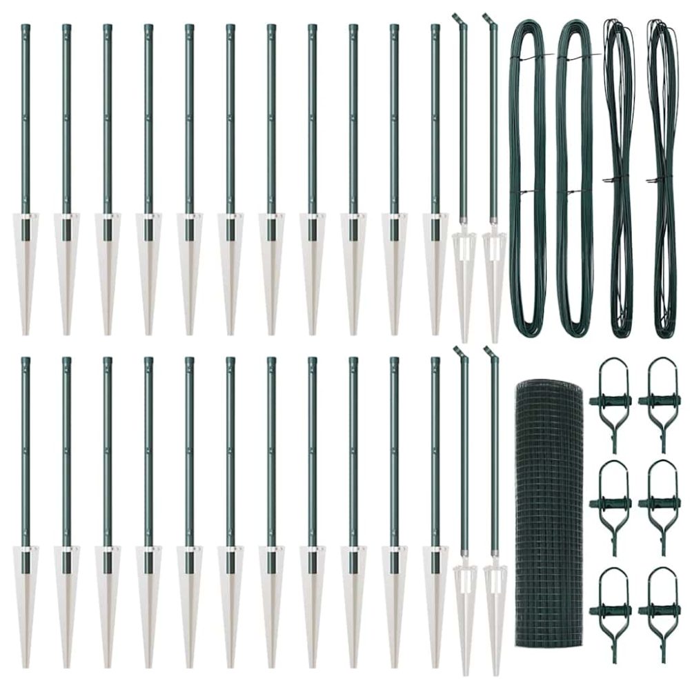 vidaXL Clôture en fil soudé avec pointes 50 x 0,4 m Vert Maille – 0,4 m 1,2 cm