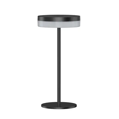 Lampe de table solaire Vivia avec USB coloris noir en aluminium - Ø 12,5 x 27 cm