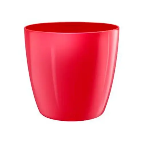 Cache-pot en plastique coloris lovely rouge Elho Brussels Diamond R14 - Ø 14 cm