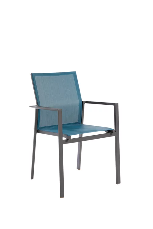 Fauteuil en aluminium et toile Abelia - 61 x 56 x 87 cm