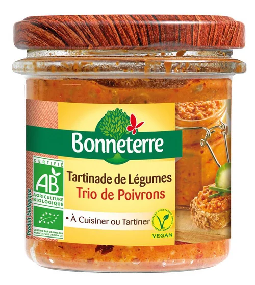 Tartinade au trio de poivrons Bonneterre bio 135 g