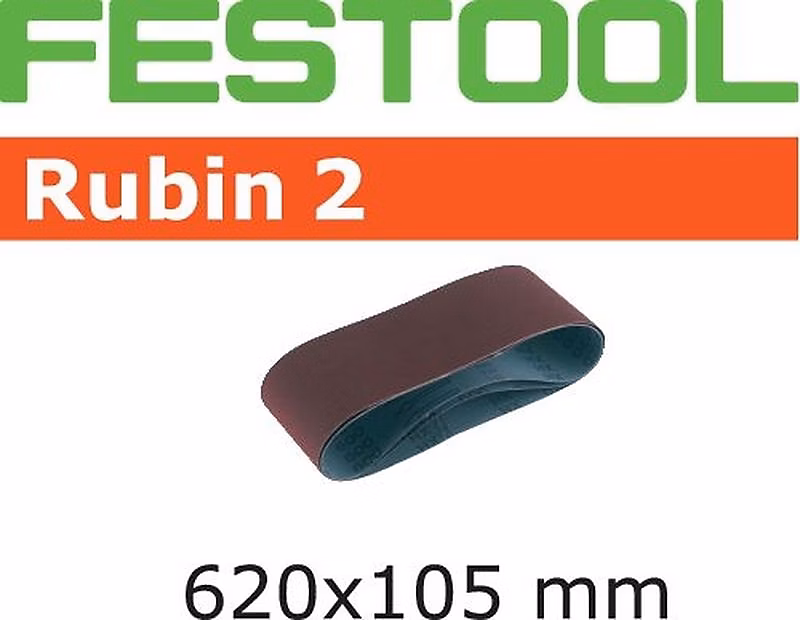 Boîte de 10 bandes abrasives Rubin 2 L620 x 105 mm P80 – 499151