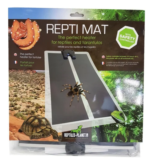 Plaque chauffante pour terrarium coloris noir Reptile Planet Repti Mat 14W - 28 x 28 cm