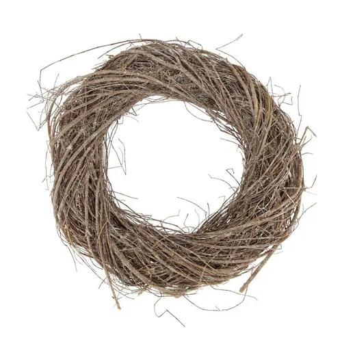 Couronne ronde en bois de saule brun - Ø 38 x 7 cm