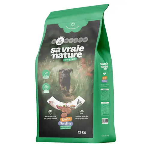 Croquettes pour chiot grande race Sa Vraie Nature dinde & sardine - 12 kg