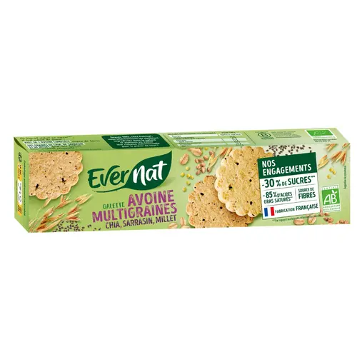 Galettes bio avoine multigraines Evernat - 120 g