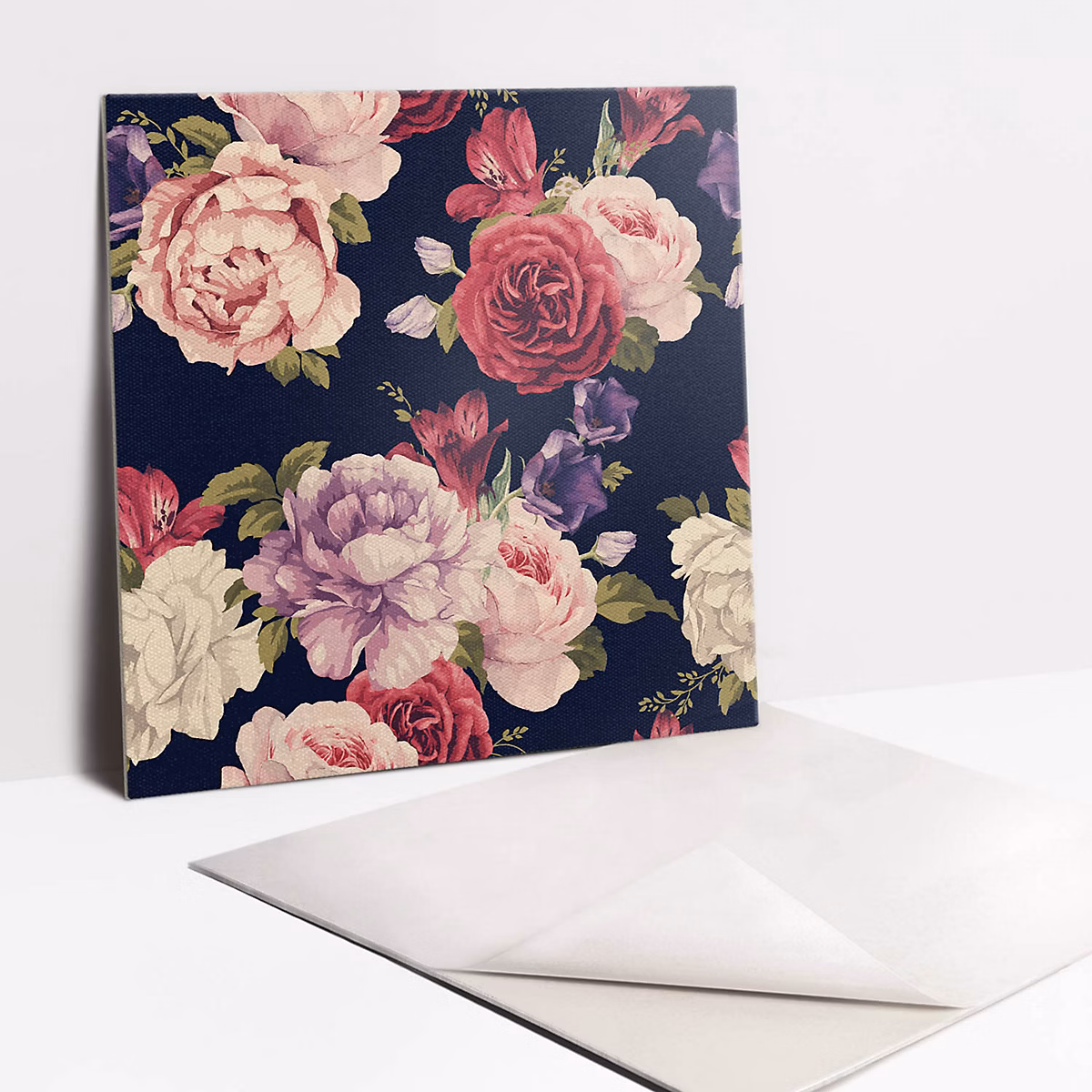 Carreaux vinyle Tulup 30 × 30 cm Fleurs de roses colorées 9 pcs