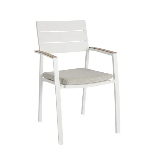 Fauteuil Calla coloris blanc en aluminium - 58,5 x 55,5 x 90 cm