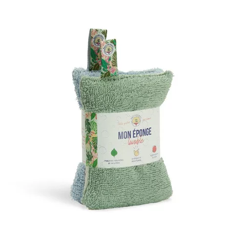 Éponges lavables de cuisine bio coloris vert Anotherway – lot de 2