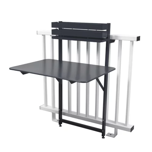 Table carrée pliante en acier coloris carbone Bistro Fermob - 117 x 117 cm