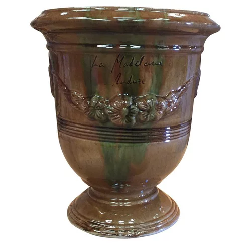 Vase Anduze mini flammé en terre cuite émaillée H 22 x Ø 17 cm